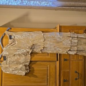 Gorgeous two piece champagne midi ruffle tiered evening dress with jacket